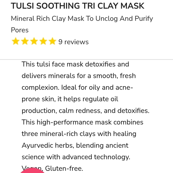 SONAGE Tulsi Soothing Mineral Rich Tri Clay MASK To Unclog & Purify Pores NEW - Picture 4 of 14